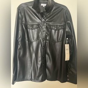 Faux leather shirt